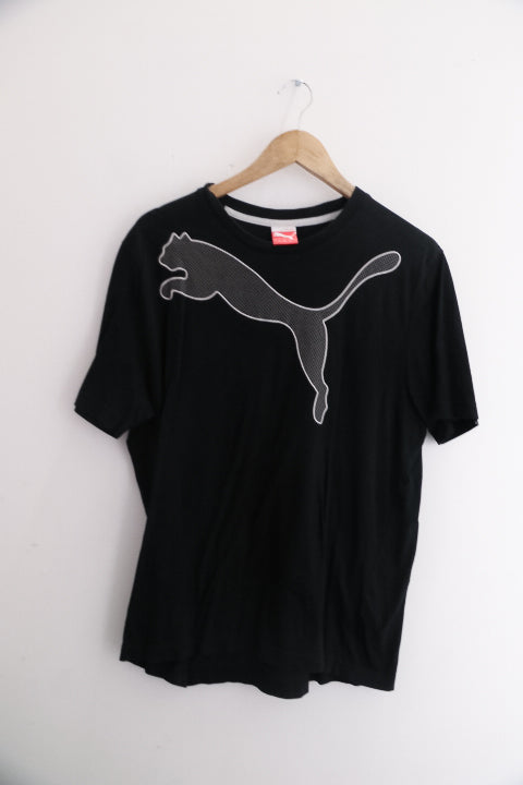 Vintage black puma big logo print mens large tees