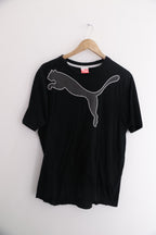 Vintage black puma big logo print mens large tees