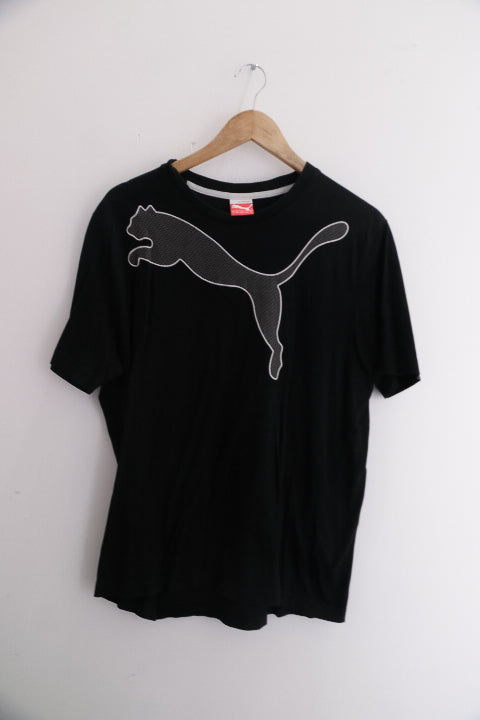 Vintage black puma big logo print mens large tees