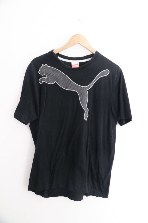 Vintage black puma big logo print mens large tees