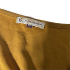 Vintage women's Kalisson Safran mustard yellow geometric print T-Shirt with Small Pocket in XL|L25W20|SKU 5439