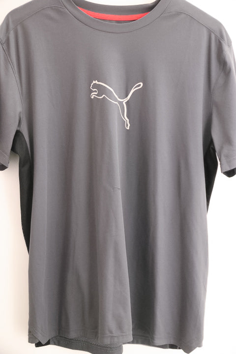 Vintage puma mens big & tall logo performance grey tees