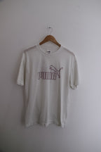 Vintage Men's Puma White ESS Elevated Large T-Shirt