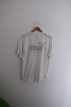 Vintage Men's Puma White ESS Elevated Large T-Shirt