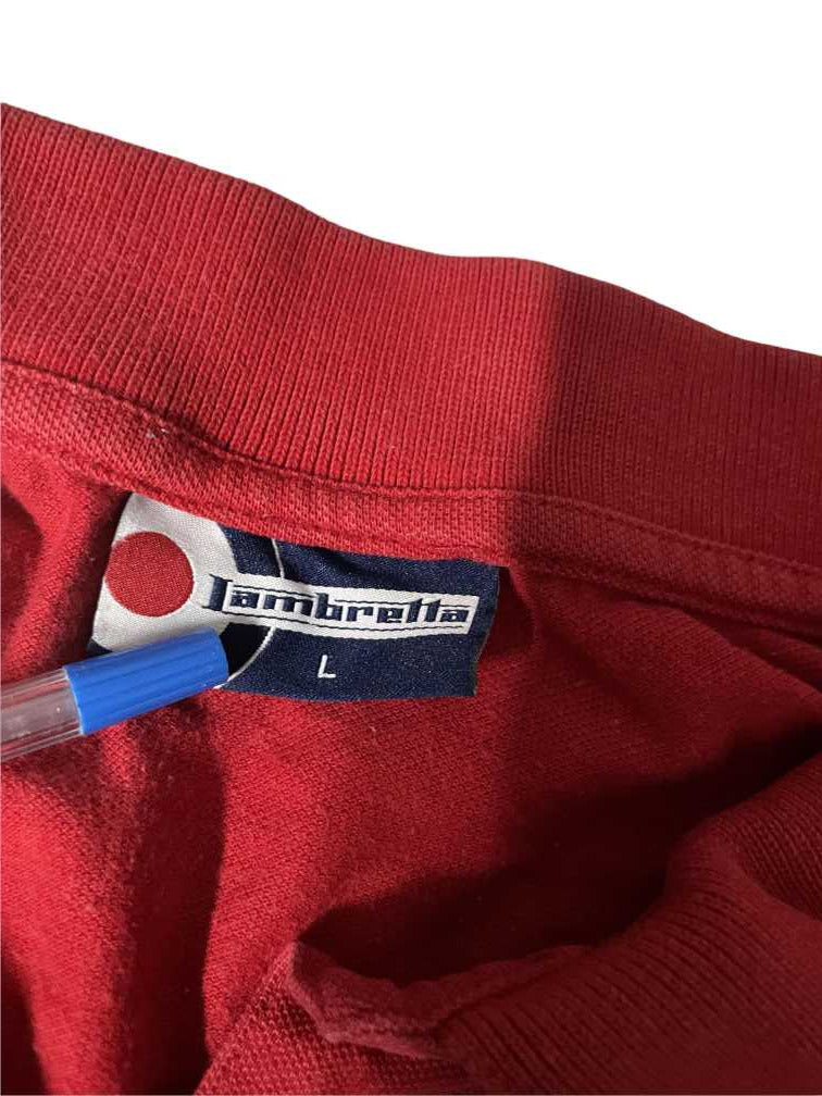 Vintage Lambretta Men's Red short sleeve Polo-shirts in L| L27 W20| SKU 5441
