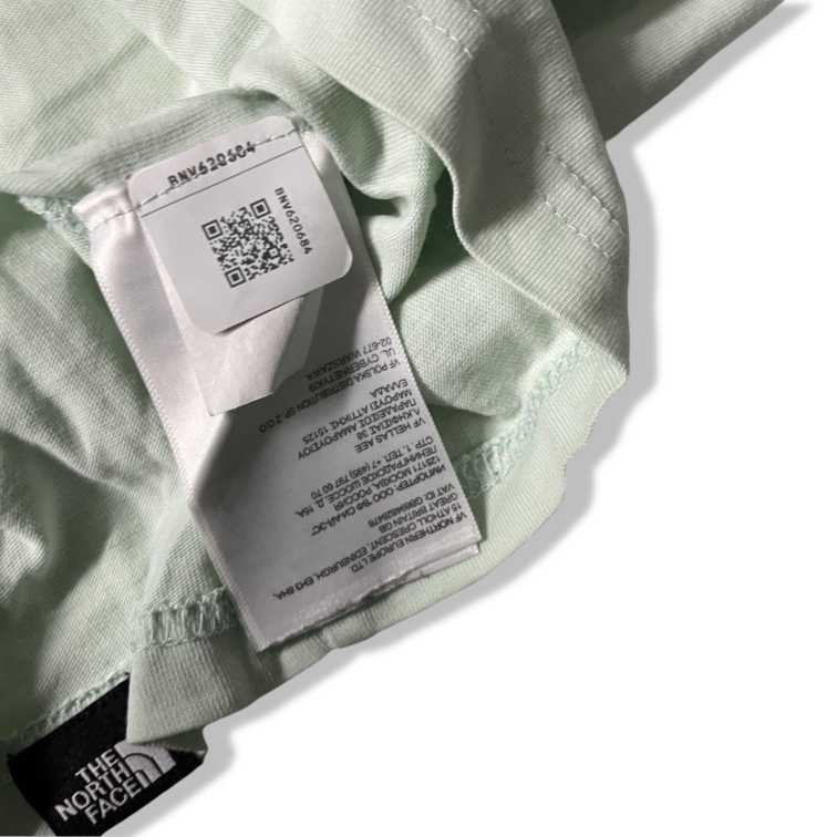 Vintage men's The North Face Fine Box Logo mint green short sleeve T-Shirt in M| L28 W 19|SKU 5443
