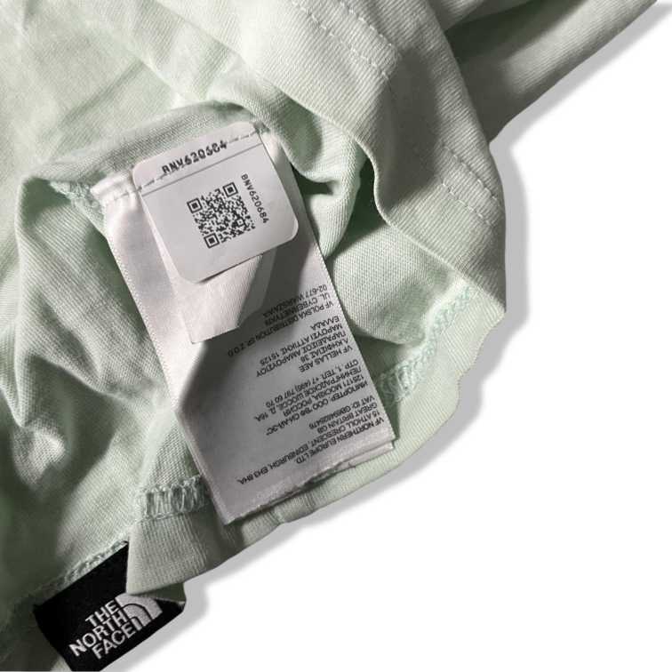 Vintage men's The North Face Fine Box Logo mint green short sleeve T-Shirt in M| L28 W 19|SKU 5443