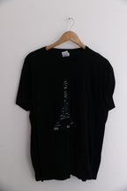 Vintage Black Paris Eiffel Tower Logo graphics mens large tees