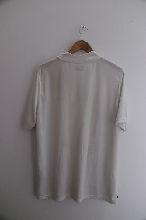 Vintage Reebok mens white 1/4 zip up polo shirt