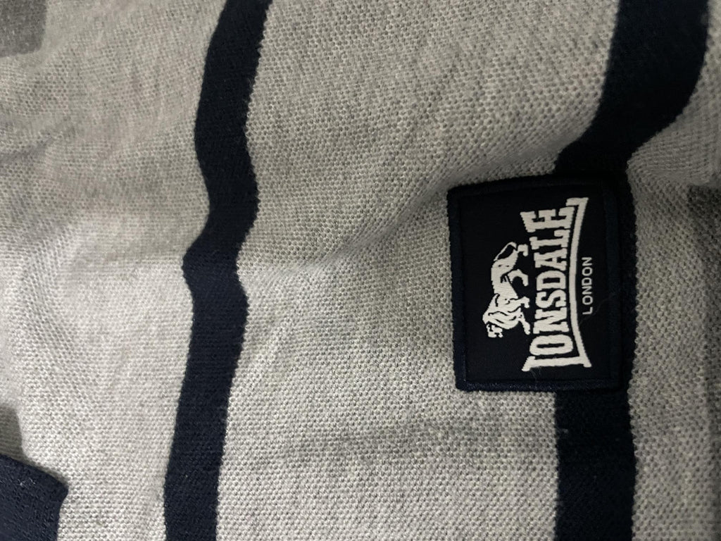 Vintage Lonsdale grey stripe Men Oversize poloshirt in 4XL|L33W25|SKU 5447