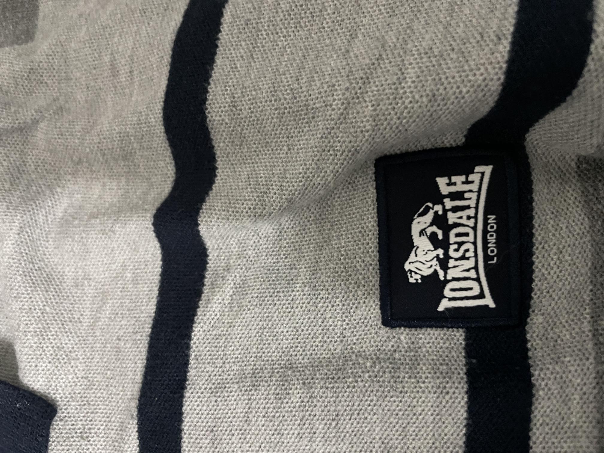 Vintage Lonsdale grey stripe Men Oversize poloshirt in 4XL|L33W25|SKU 5447