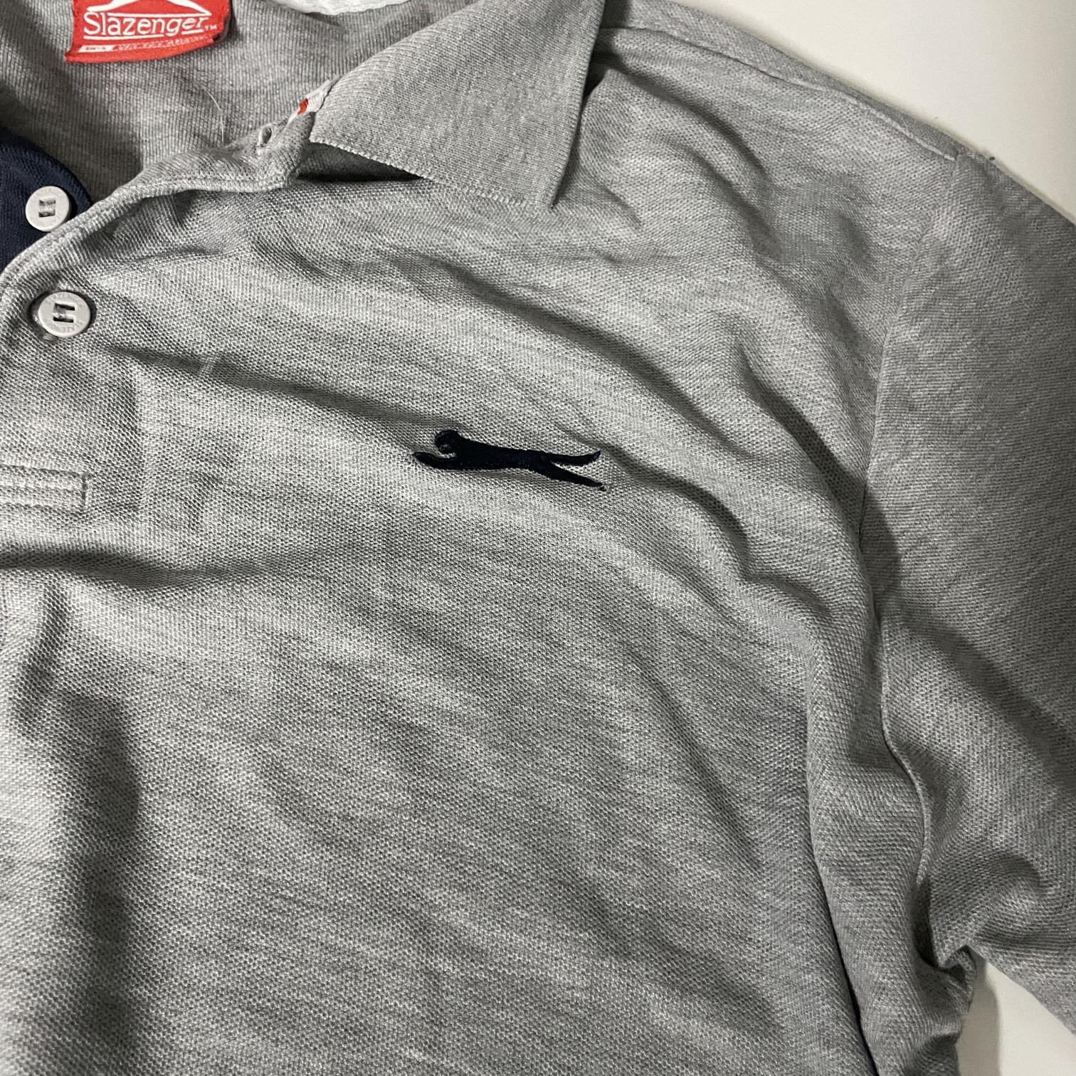 VINTAGE GREY SLAZENGER REGULAR FIT POLO MEN TEES SIZE L|L31W21|SKU 5448