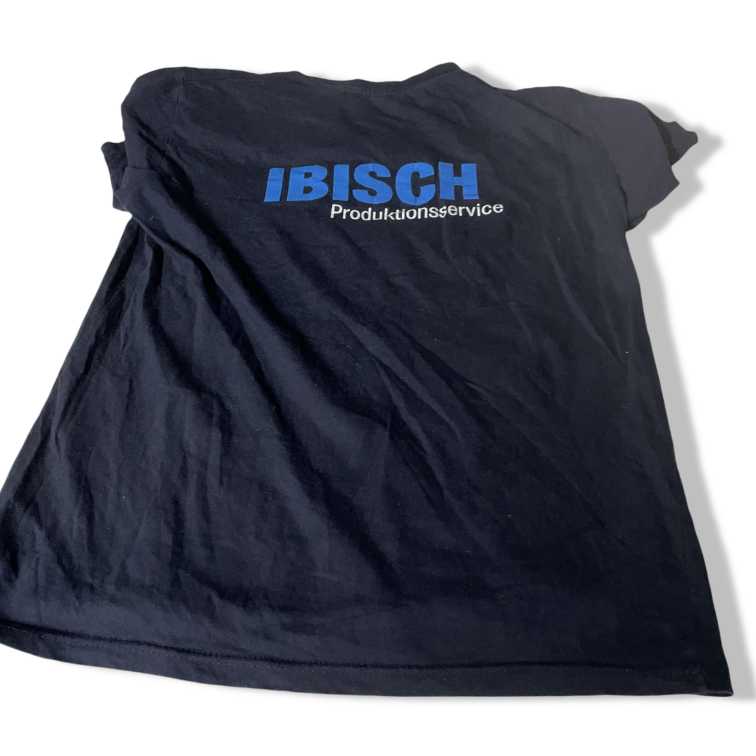 Vintage men Myform Ibish print navy blue Boxy-fit short sleeve T-shirt in M/L|L26 W19| SKU 5451