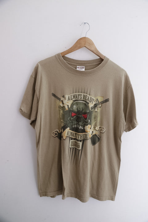 Vintage brown always ready always there nation guard graphics mens large tees