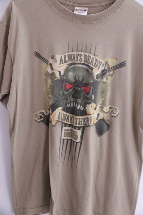 Vintage brown always ready always there nation guard graphics mens large tees