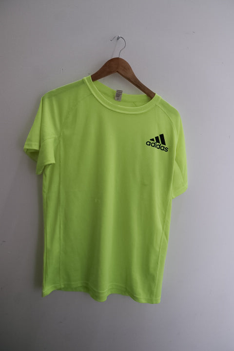Vintage Adidas Neon green crew neck training large tees