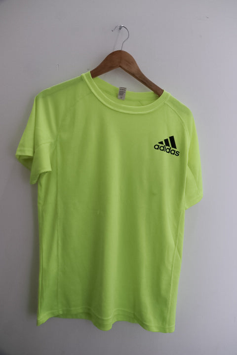 Vintage Adidas Neon green crew neck training large tees