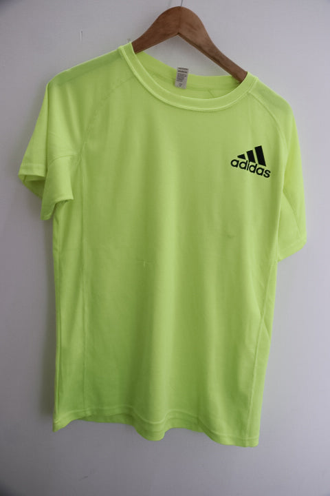 Vintage Adidas Neon green crew neck training large tees