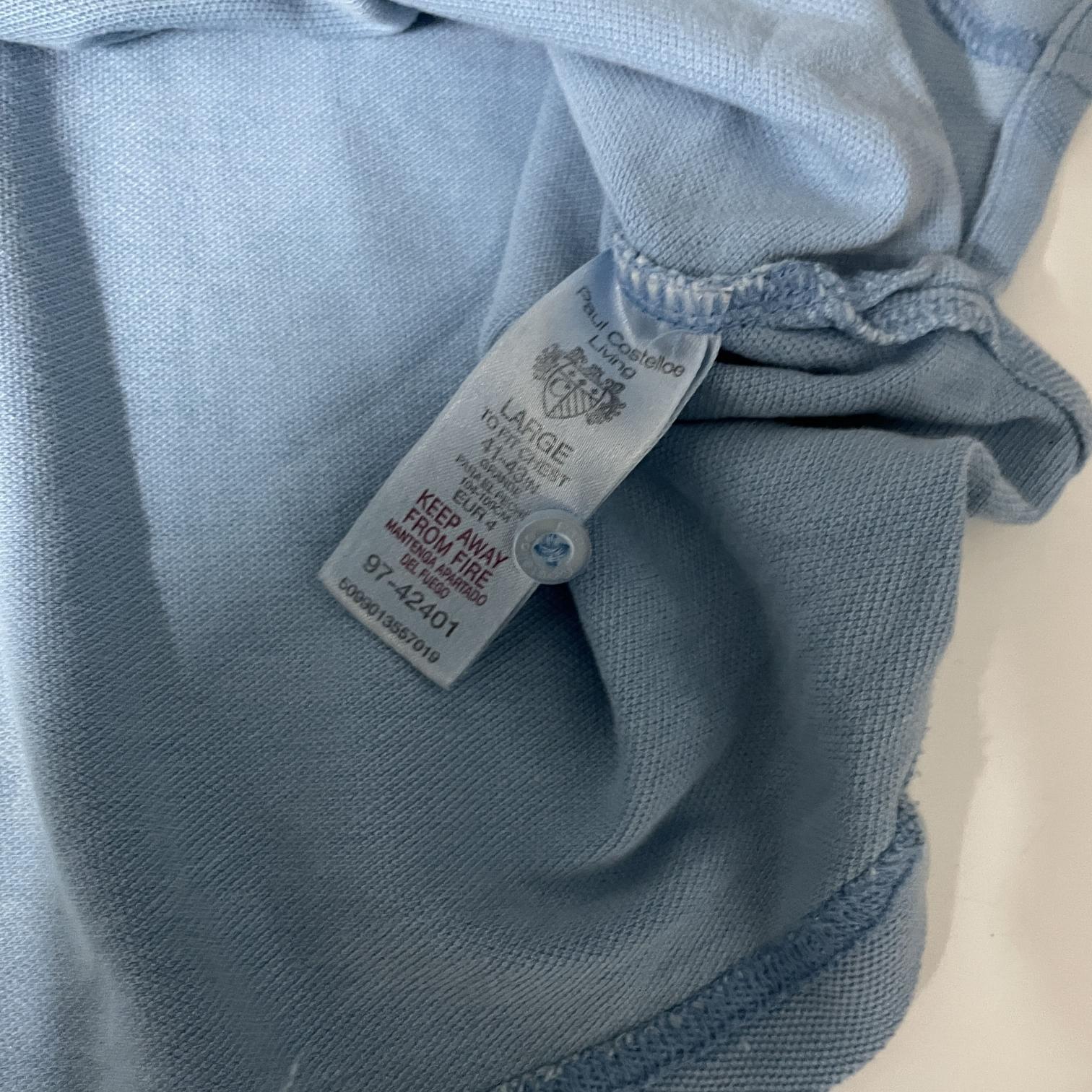 Vintage Paul Costelloe blue Polo Shirt Men's Small Cotton in L|L30W21|SKU 5454