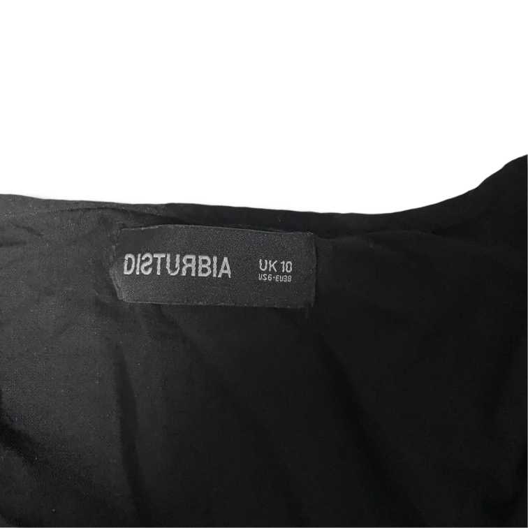 Vintage Disturbia women's black ruffle button up crop top Uk 10|L14 W14|SKU 5455