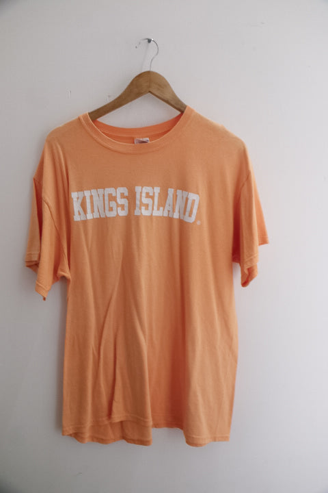 Vintage King Island print mens orange large tees