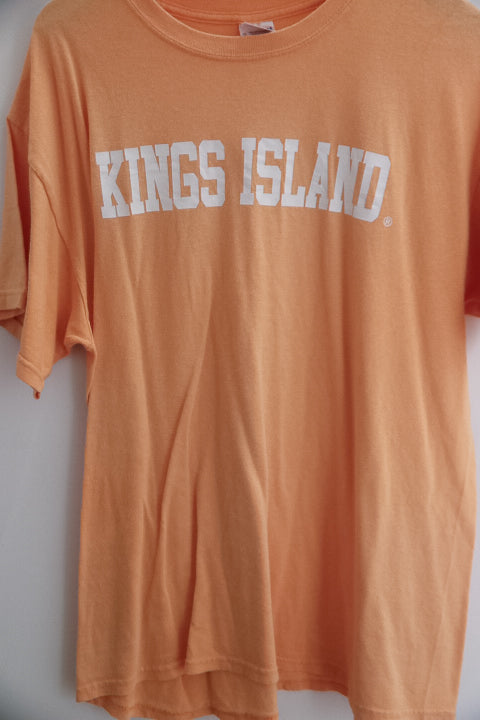 Vintage King Island print mens orange large tees