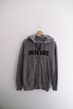 Vintage Disney Minnie print grey lightweight full zip up medium hoodie