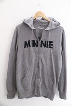 Vintage Disney Minnie print grey lightweight full zip up medium hoodie