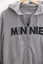 Vintage Disney Minnie print grey lightweight full zip up medium hoodie