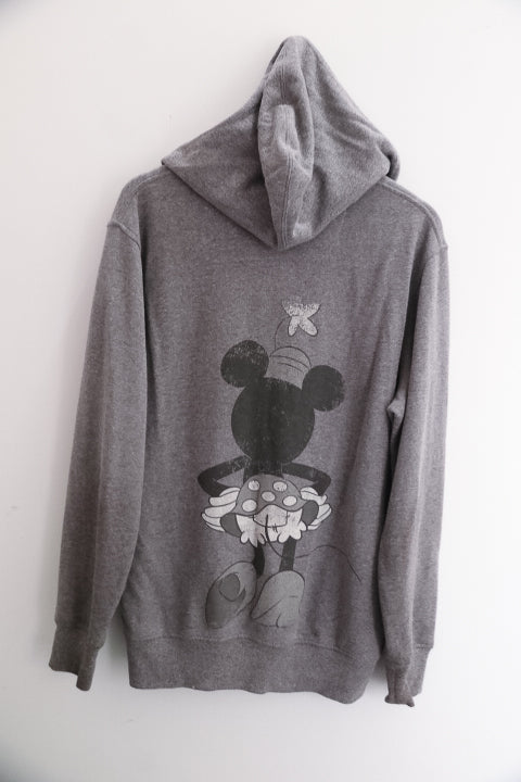 Vintage Disney Minnie print grey lightweight full zip up medium hoodie