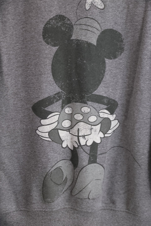 Vintage Disney Minnie print grey lightweight full zip up medium hoodie