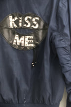 Vintage Ella Kingsley blue bomber large jacket