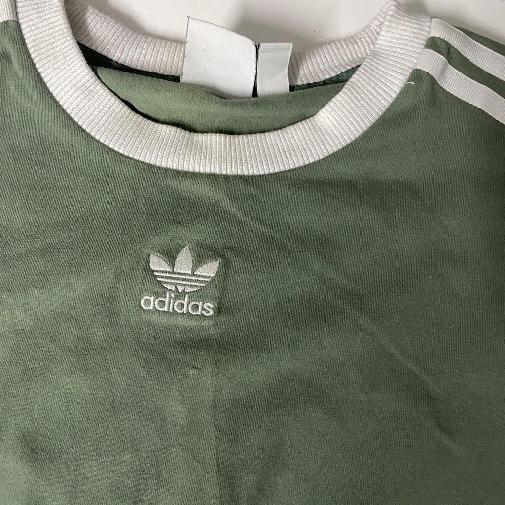 Vintage women's Rare adidas crew neck green long sleeve tees in M|L27W17|SKU 5459
