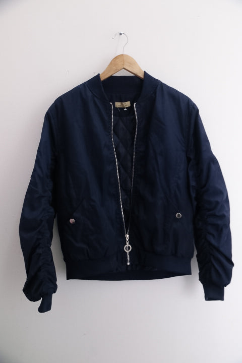 Vintage Ella Kingsley blue bomber large jacket