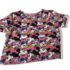 Vintage pink Mickey Mouse all over print Disney cartoon women’s T-shirt in S/M|L18 W16|SKU 5464