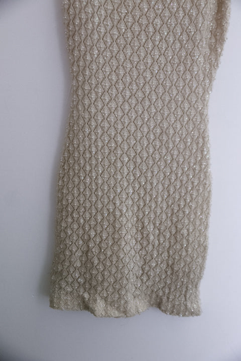 Vintage knit mini sleeveless summer grey dress size 10