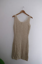 Vintage knit mini sleeveless summer grey dress size 10