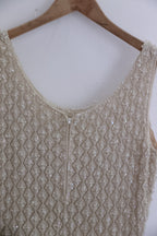 Vintage knit mini sleeveless summer grey dress size 10
