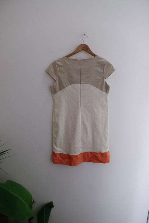 Vintage womens Kate+Pippa colourblock midi large dress