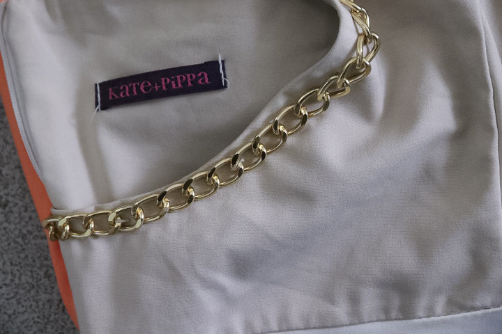 Vintage womens Kate+Pippa colourblock midi large dress