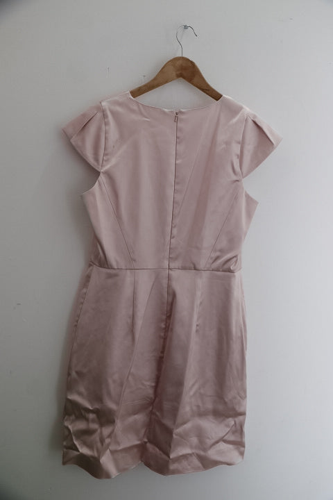 Vintage french connection peach pleat detailed dress size 10
