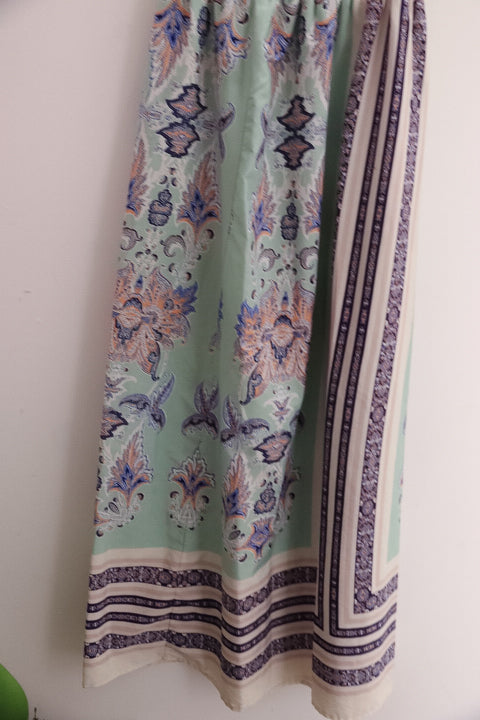 Vintage Atmosphere Trendy Flowered Tube Maxi Dress size 12