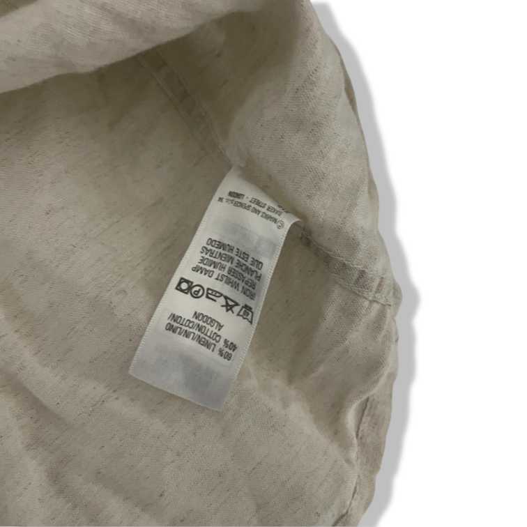 Vintage Mark & Spencer Linen cream button down shirt in M|L21W22|SKU 5475