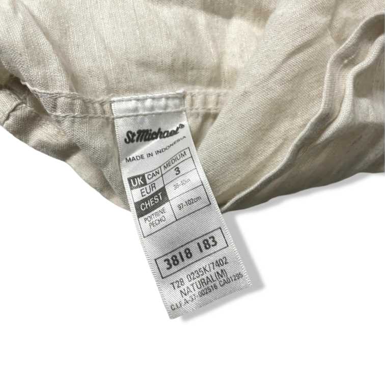 Vintage Mark & Spencer Linen cream button down shirt in M|L21W22|SKU 5475