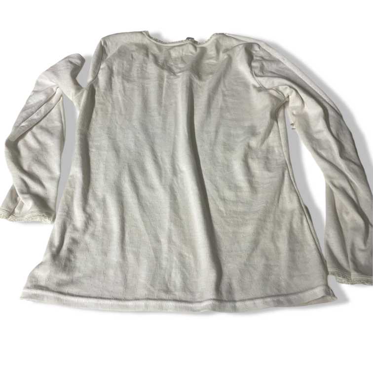 Vintage Tall White Long Sleeve T-Shirt cami women's top in M|L24W17|SKU 5481