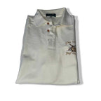 Vintage men Kartel Classic cream The Mill Golf Society Polo Shirt in XL|L33 W22|SKU 5483