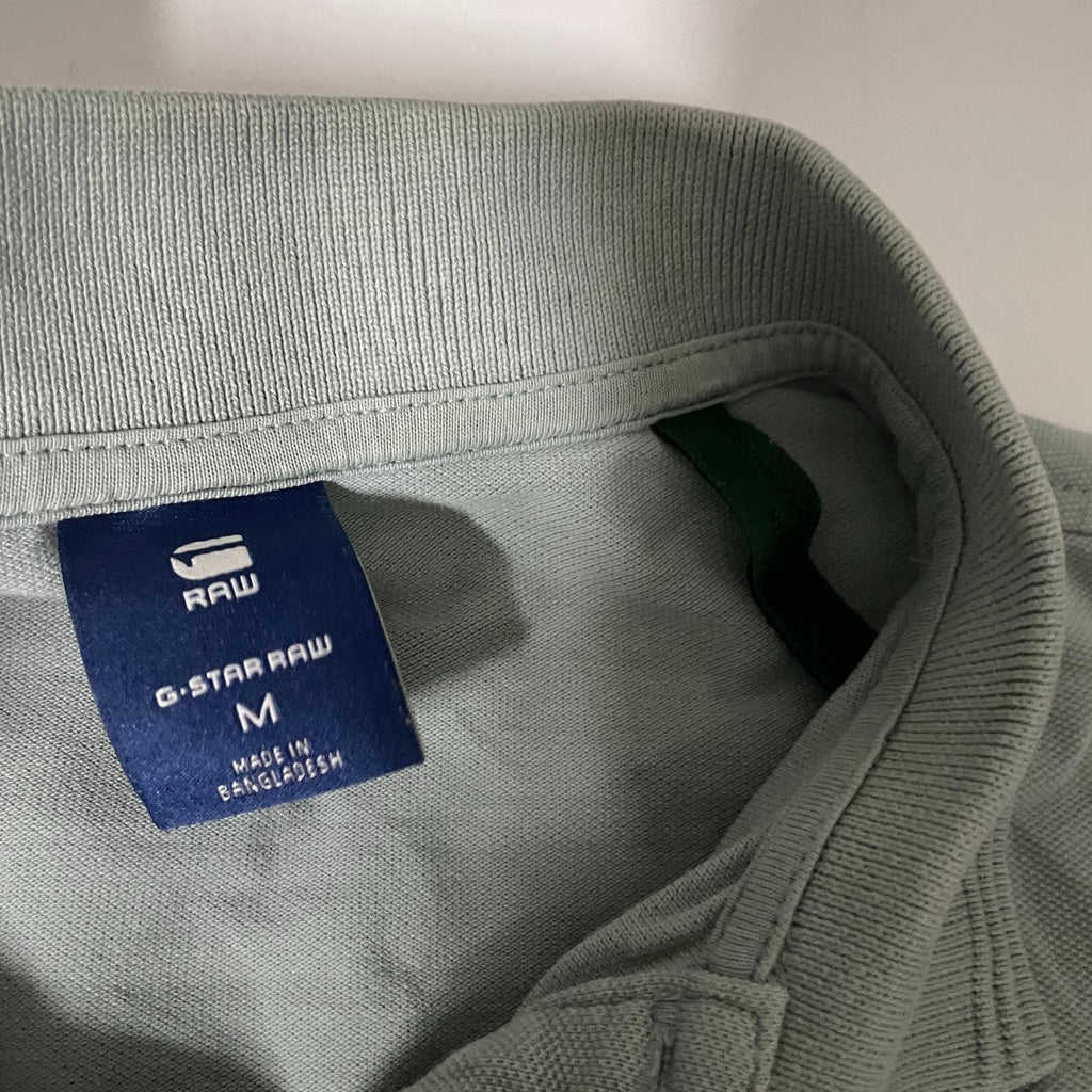 Vintage Mens G-STAR RAW Mint Green DUNDA polo shirt short sleeves in M|L28W19|SKU 5487