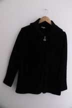 Vintage Black Men's Sweaters Turn Down Collar Medium Knitted Cardigan
