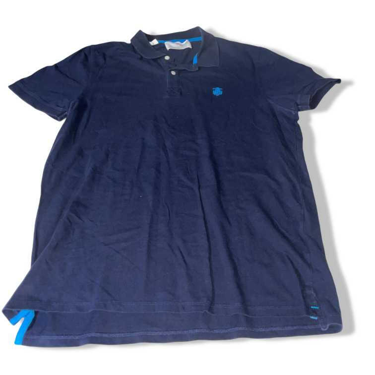 Vintage men Selected Homme navy blue short sleeve  Polo Shirt in XL|L31W20|SKU 5491