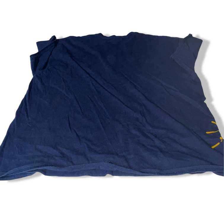 Vintage men sun life financial print Gildan Navy blue mens t shirt in size XXL|L32 W24|SKU 5496